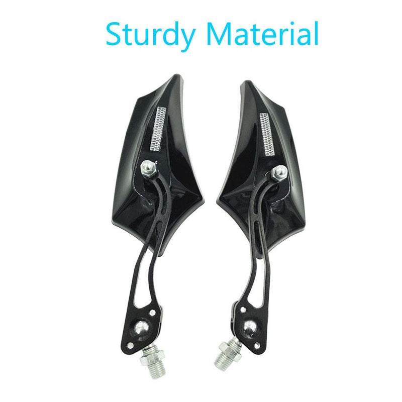 ESUPPORT Black Universal Motorcycle Motorbike Bike 8mm 10mm Rear View Side Mirror Scooter ATV - Image 3